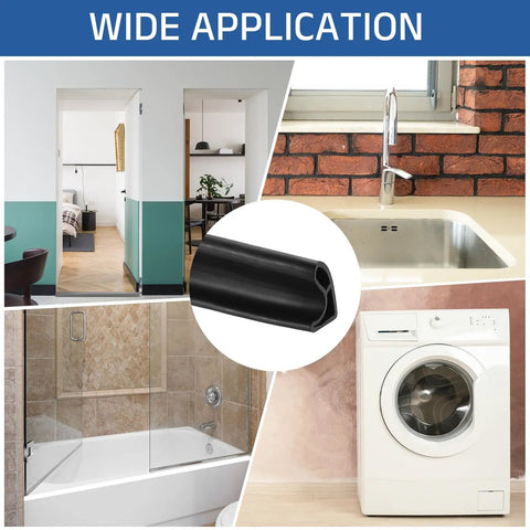 Flexible Shower Water Barrier Edge Guard 118 Inch TPE Splash Stopper for Bathtub Sink Laundry Washing Machine in use