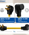 Legit Game Changer Nema 10 30P To 14 50R Adapter Cord For Instant Level 2 EV Charging One Foot, 30 Amp to 50 Amp converter.