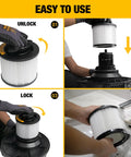 Step-by-step guide to install and clean Cartridge Vacuum Filter Replacement For 4 To 5 Gallon Shop Vac Fits Most DXV Series DXV04T DXV05P