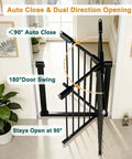 Narrow Baby Gate For Doorways And Stairs 24.5 To 28.3 Inch Wide Pressure Mounted Walk Through Child Safety Gate in hallway.