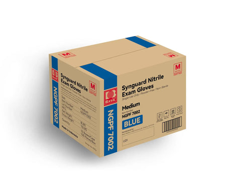 Straight Up Reliable Blue Nitrile Exam Gloves Latex Free And Powder Free For Clinics And Everyday Tasks Medium Size With Slick Surface And Tight Seal Case Of 1000 box packaging