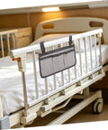 Safety Bed Rail Organizer With Four Pockets And Large Capacity Strap Bag for nursing care beds, gray side hanging storage rack