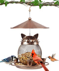 Squirrel Proof Metal Cat Shaped Bird Feeder For Outdoor Garden Yard Hanging Decor with adjustable height squirrel baffle