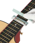 Using Pro Grade 17 Piece Guitar Luthier Tools Set With Understring Radius Gauges String Action Ruler tools on guitar fretboard