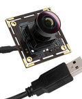 5MP USB Camera Module With 1944P 30Fps, Wide Angle M12 Fisheye Lens, IMX335 Sensor, circuit board and USB connector
