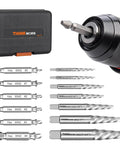 13 Piece Damaged Screw Extractor Set For Rusted And Stripped Fasteners Pro Grade Easy Out Bolt Extractor Kit With Spiral And Double Ended Removers, showing extractors and case.