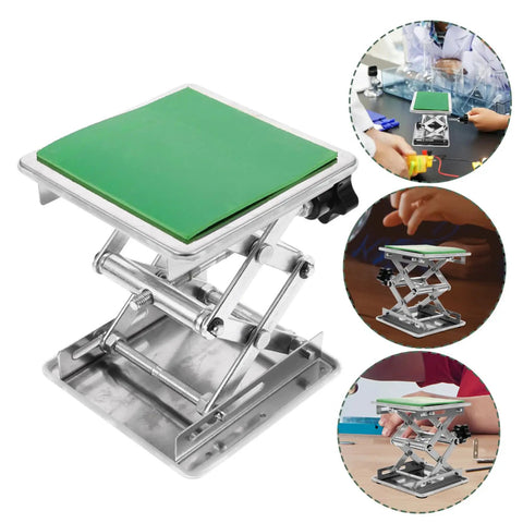 Heavy Duty Laboratory Lifting Platform Stand With Rock Solid Bearing Capacity And Zero Hassle Manual Control Built Tough Stainless Steel Base For Smooth Portable Lab Tasks