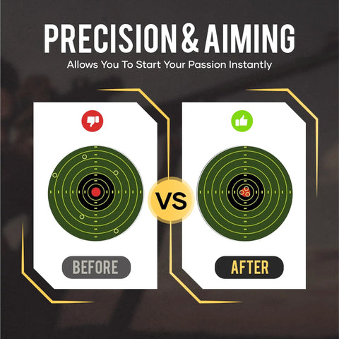 Comparison of target precision before and after using Laser Bore Sight For Rifle With Six Batteries Included, Red 635nm Class IIIa Laser