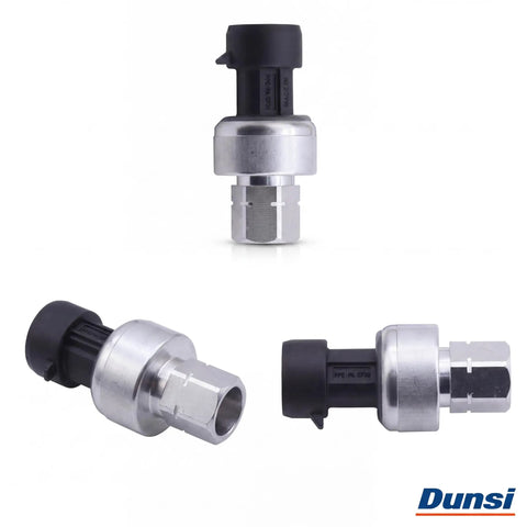AC High Pressure Sensor Switch 13587668 for Buick Cadillac Chevrolet GMC Suburban Tahoe Sierra Saturn shown in various angles