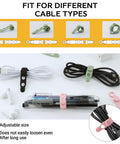 Game Changing Stretchy Silicone Cable Ties With Lock Buckle For Cord Organization And Management showcasing versatility with cables