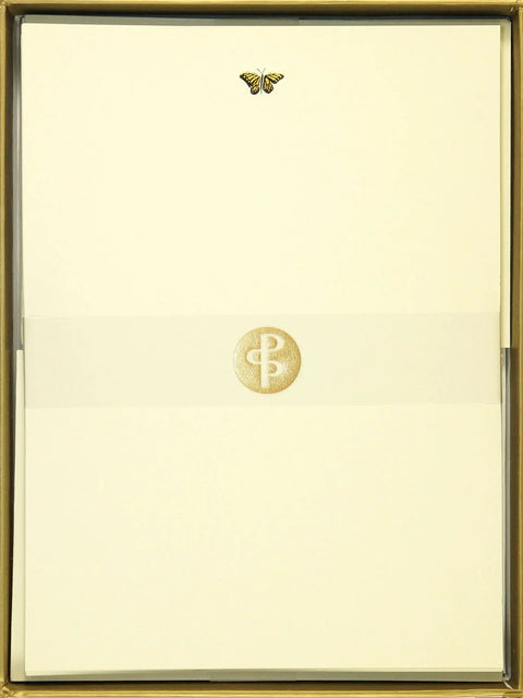 Monarch Butterfly Stationery Set With Embossed Gold Accents Includes 30 Premium Ivory Letter Sheets And 24 Matching Envelopes