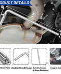 Universal Exhaust Hanger Rod Set 4 Pieces 10 Inch Long 304 Stainless Steel Muffler Hangers installed on vehicle exhaust system