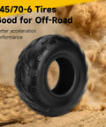 Tubeless 145/70-6 mini bike tire for Coleman CT100U Baja Doodle Bug DB30 showcasing off-road tread in sand