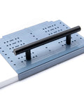 Cabinet Handle Template Tool For Drawer Knobs And Pulls, Adjustable Drill Mounting Guide with center marks, showing alignment holes