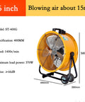 Bad Boy 20 Inch Industrial Floor Fan With Wheels Rock Solid Heavy Duty Drum Design High Velocity Savage Air Flow For Garage Warehouse And Shop Cooling Applications, yellow 20 inch fan with wheels and metal frame.
