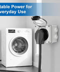 Heavy Duty Nema 10-30R Power Outlet Box For Dryers And Ranges 30 Amp 125 250 Volt Etl Listed Three Wire Replacement Jack mounted by washing machine.