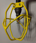 Rock Solid Heavy Duty Welded Steel Fire Sprinkler Head Protector Cage For One To Three Inch Piping mounted on black pipe.