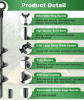 Heavy Duty 18 Inch Ground Anchors 4 Pack Fully Welded Screw In Stakes with detachable ring buckle and spiral blade design