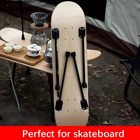 Sweet Set Of Four Portable Folding Table Legs Crafted From Skateboards And Longboards With Protective Floor Pads ideal for camping setups.
