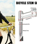 Bike Stem 25.4Mm Clamp To 22.2Mm Quill Aluminum Alloy Gooseneck 160Mm Long Lightweight Rust Resistant Easy Install