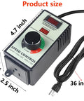 Tough As Nails 15A Peak AC Motor Speed Controller For Shop Fans Blowers And Pumps with adjustable knob, 4.7x2.1x2.5 inch size.