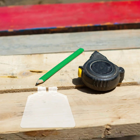 Clear Eye Safety Guard For Bench Grinders, Easy Install Bench Cover Replacement, shown with green pencil and measuring tape