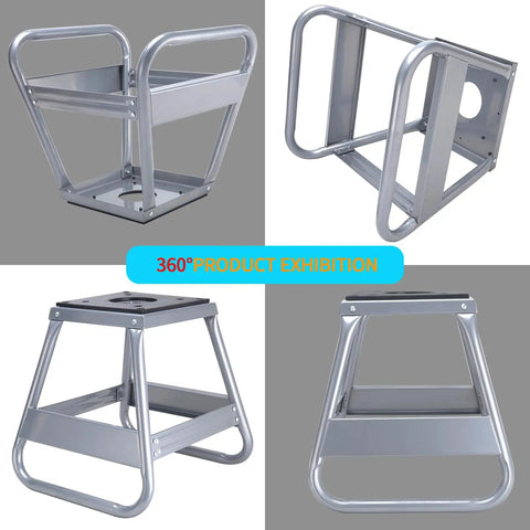 Heavy Duty Motorcycle Panel Stand For Dirt Bikes Maintenance Hoist Lift Jack Removable Trail Motocross Stand With 1000 Lb Capacity And Steel Construction Elevates Bike Up To 15.16 Inches For Easy Lube Storage And Repairs, various angles.