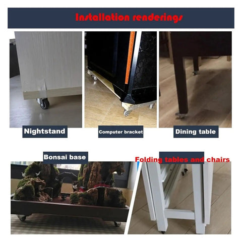 Mini Caster Wheels With Brake Lock, 1 Inch Silent Non Marking Casters on furniture and equipment examples