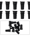 10 Pack Cable Gland Strain Relief Bushings Set With 3.5 Mm 4 Mm And 5 Mm Inner Diameters Rubber Cord Sleeves For Angle Grinders Electric Drills And Power Tools Heavy Duty Cable Protection Black Or White, showing black bushings in rows.