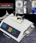 110V/220V Automatic SMT SMD Parts Counter For Reel Components With LCD Display And Leakage Detection on white metal body