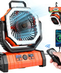 High Capacity 30000mAh Oscillating Camping Fan With LED Lantern Rechargeable Tent Fan With Timer Four Speed Outdoor Fan