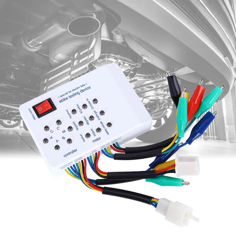 Rugged DIY Friendly Brushless Motor Controller Tester For E Bikes And Electric Scooters with multicolor cables, 115x80x26 mm