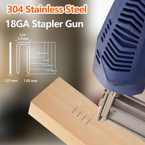 Using 1000 Count 1 Inch Narrow Crown Staples 18 Gauge For Pneumatic And Electric Staple Guns on wood