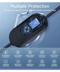 Portable Level Two EV Charger With Smart App Control For Easy Juice Ups On Any Ride Type Two and Sae J1772 compatible charger with multiple protection features.