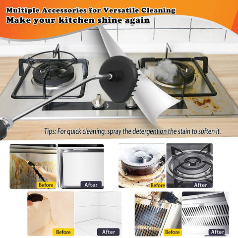 Nifty Handheld Steam Cleaner With 2500W Power And 1000ML Tank for removing grease and grime from kitchen surfaces.
