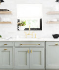 Kitchen with Six Pack Oval Antique Brass Cabinet Knobs Set For Drawers And Dressers, Durable Zinc Alloy Pulls, Easy Install, Vintage Hardware.