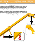 Heavy Duty Forklift Jib Boom Crane With 6600 Lbs Capacity showcasing integrated fixed and movable hooks for lifting jumbo bags.