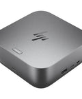 Premium Thunderbolt 4 Ultra Docking Station With 180W Power Delivery for Laptops Desktops, gray compact design with multiple ports.