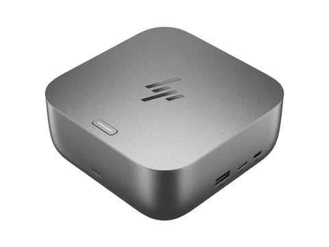 Premium Thunderbolt 4 Ultra Docking Station With 180W Power Delivery for Laptops Desktops, gray compact design with multiple ports.
