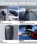 Tesla Level 1 2 Portable EV Charger With 20Foot Cable 3.5kW Home Charging Station steps for Models S X 3 Y usage