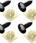 Black Oxide Stainless Steel License Plate Screws With Nylon Inserts Keep Front And Rear Plates Secure For Most Cars Set of Four