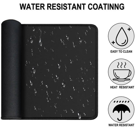 XXL Large Gaming Mouse Pad 31.5 by 15.7 Inch Extended Desk Mat With Micro Weave Cloth Water Resistant Non Slip Base Black