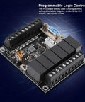 Rock Solid 24V DC PLC Control Board With FX1N-14MR Relay Module for Industrial Automation shown on a gradient background