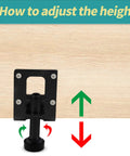 Heavy Duty Leveling Feet 4 Piece Adjustable Furniture Leg Levelers for Tables Cabinets and Workbenches 1 Inch Height Black Finish