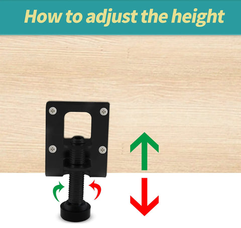 Heavy Duty Leveling Feet 4 Piece Adjustable Furniture Leg Levelers for Tables Cabinets and Workbenches 1 Inch Height Black Finish