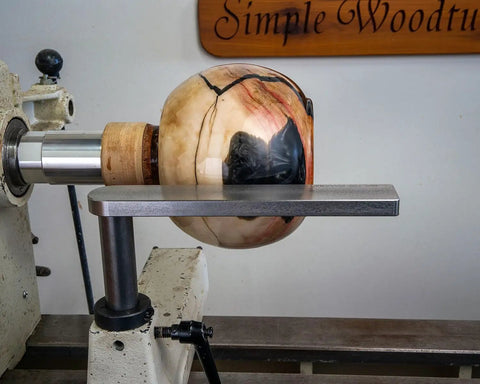 Pro Grade Stainless Steel CNC Machined Woodturning Tool Rest Platform With Solid Post And Collar For Scrapers And Turning Tools 1 Inch Post 9 Inch Wide Rest USA Made And Available In 5, 7, Or 9 Inch Length For Hollowing.