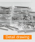 All In One M4 Screw Kit With 321 Pieces Of 304 Stainless Steel Hex Socket Head Cap Screws Nuts Washers And Wrench set close-up