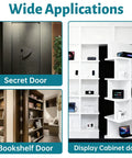 Wide applications of heavy duty hidden door pivot hinge set for Murphy doors and bookcases, includes secret and bookshelf doors.