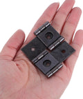 Vintage Bronze Gate Hinges Set, 10 Pcs, shown on hand, 54x47mm, for wood doors, kitchen cabinets, windows, provides smooth operation.