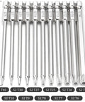 11 Piece Magnetic Tamper Proof Torx Bit Set T6 To T40 With One Quarter Inch Hex Shank S2 Steel Heat Treated Bits 4 Inches Long
